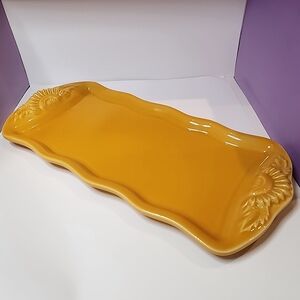 Appolia Yellow Gold ceramic serving platter